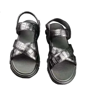 ouluoer new men sandals men crocodile shoes male sandals crocodile leather sandals for male