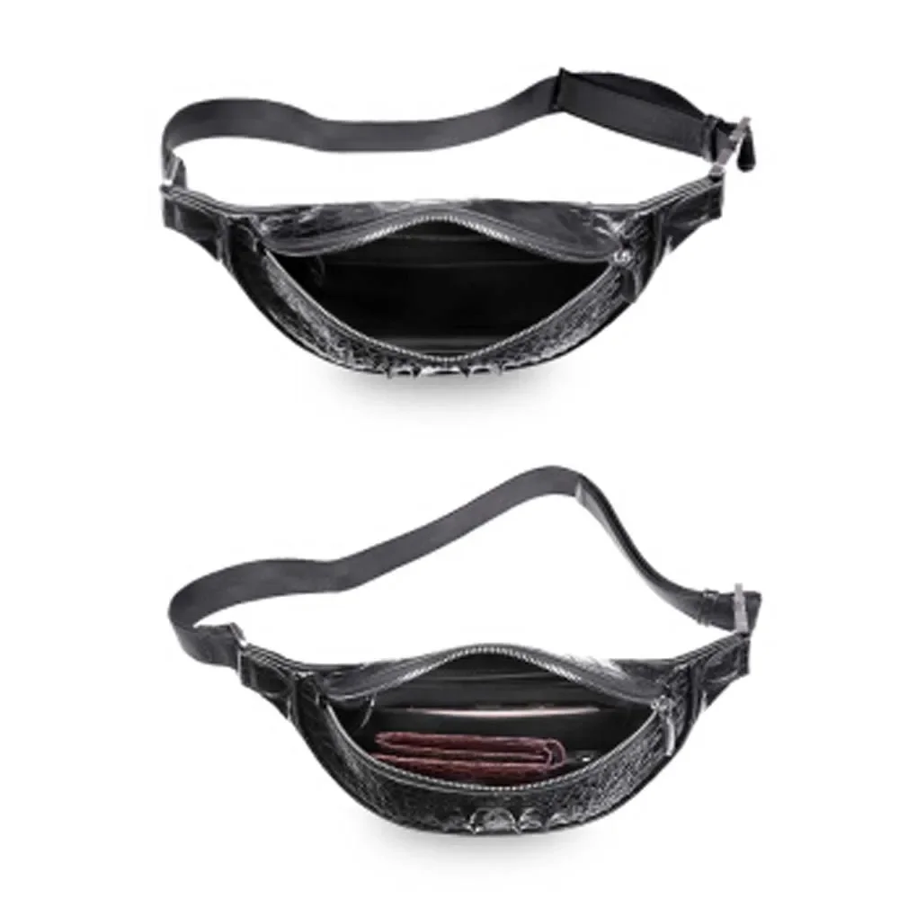 PUGETE new crocodile leather men waist bag fashion male outdoor leisure new trend large capacity male waist - Image 4