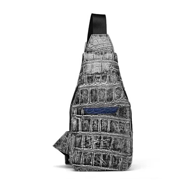getejd crocodile men chest bag men popular fashion trend one shoulder large capacity casual cross-body men - Image 3